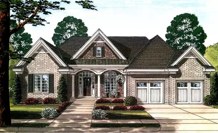 Traditional house plans 23-493 - front exterior, 2,492 sq ft, 3 bed, 2 bath house plans | Monster House Plans