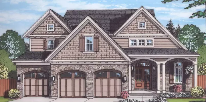 Cottage house plans 23-506 - front exterior, 2,600 sq ft, 4 bed, 2 bath house plans | Monster House Plans