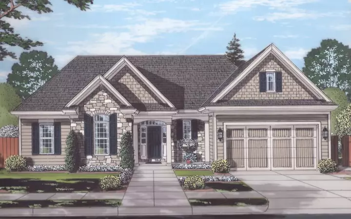 Traditional house plans 23-507 - front exterior, 1,867 sq ft, 3 bed, 2 bath house plans | Monster House Plans
