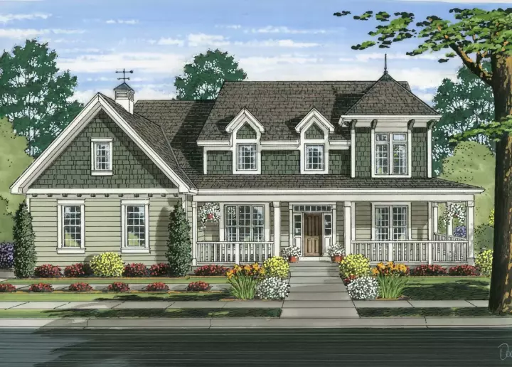 Country house plans 23-510 - front exterior, 2,478 sq ft, 4 bed, 2 bath house plans | Monster House Plans