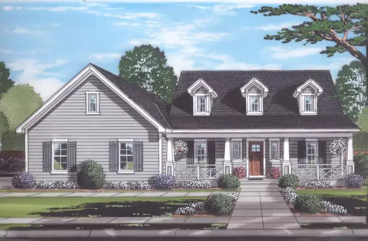 Country house plans 23-519 - front exterior, 1,790 sq ft, 3 bed, 2 bath house plans | Monster House Plans