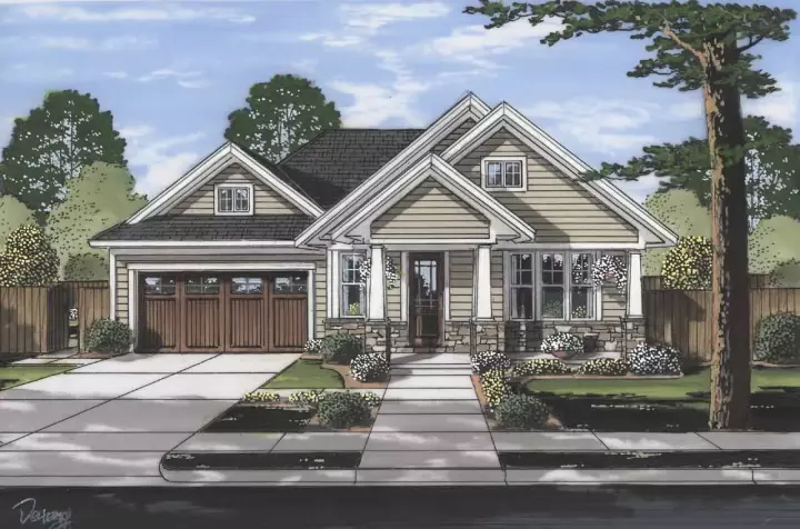 Traditional house plans 23-528 - front exterior, 1,463 sq ft, 3 bed, 2 bath house plans | Monster House Plans