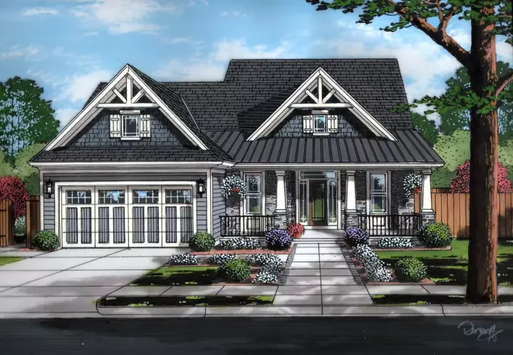 Craftsman house plans 23-533 - front exterior, 2,025 sq ft, 4 bed, 2 bath house plans | Monster House Plans