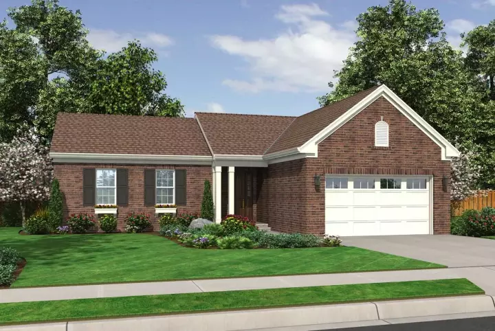 Traditional house plans 23-548 - front exterior, 1,278 sq ft, 3 bed, 2 bath house plans | Monster House Plans