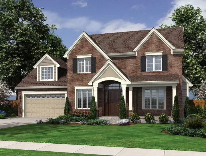 Traditional house plans 23-553 - front exterior, 2,004 sq ft, 4 bed, 2 bath house plans | Monster House Plans