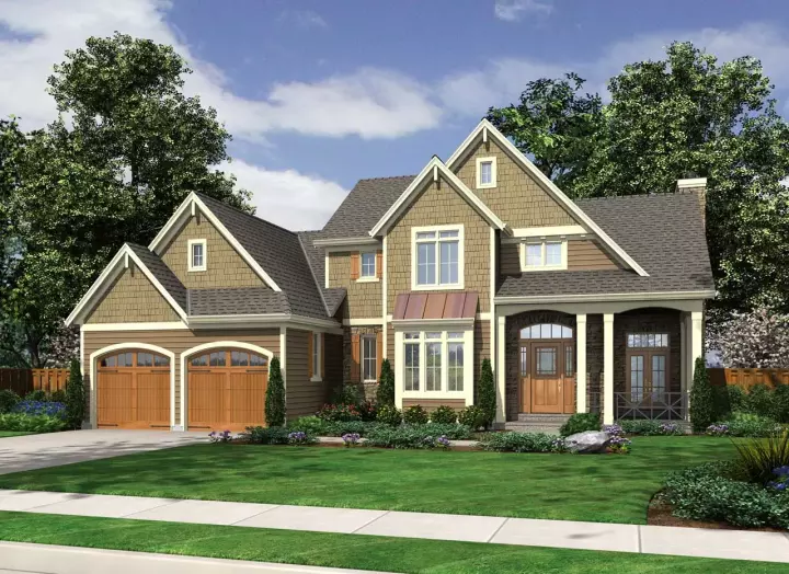 Traditional house plans 23-554 - front exterior, 2,234 sq ft, 4 bed, 2 bath house plans | Monster House Plans