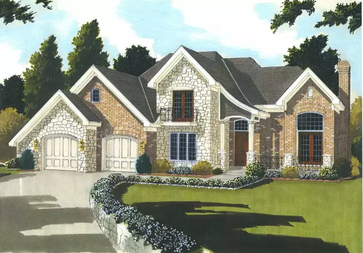 French Country house plans 23-565 - front exterior, 2,475 sq ft, 4 bed, 2 bath house plans | Monster House Plans