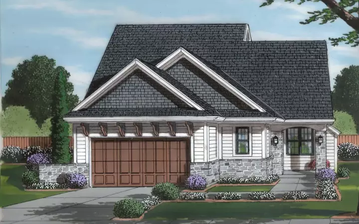 Cottage house plans 23-583 - front exterior, 1,487 sq ft, 3 bed, 2 bath house plans | Monster House Plans