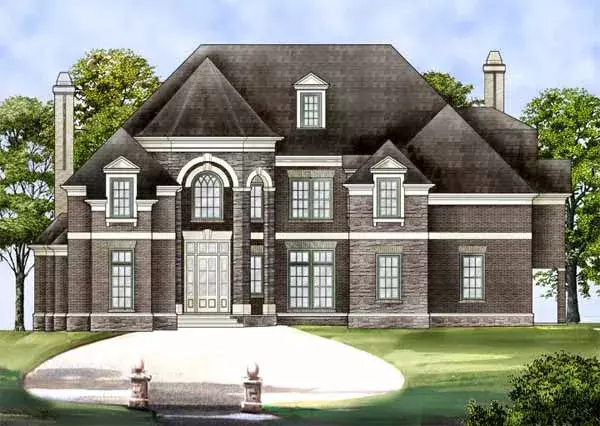 European house plans 24-112 - front exterior, 3,660 sq ft, 3 bed, 4 bath house plans | Monster House Plans