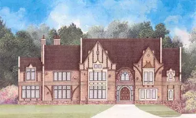 European house plans 24-113 - front exterior, 6,975 sq ft, 5 bed, 5 bath house plans | Monster House Plans