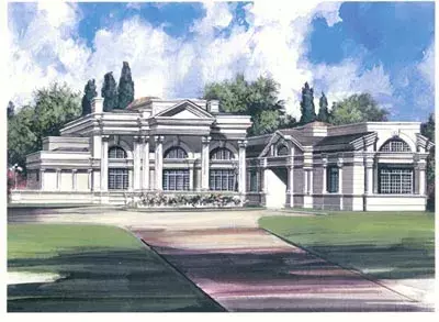 Greek Revival house plans 24-114 - front exterior, 9,745 sq ft, 5 bed, 5 bath house plans | Monster House Plans