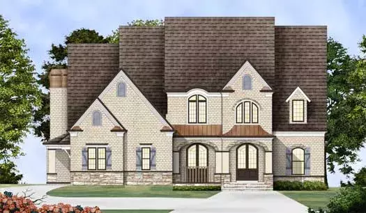 European house plans 24-116 - front exterior, 3,284 sq ft, 4 bed, 3 bath house plans | Monster House Plans
