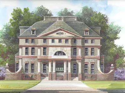 European house plans 24-123 - front exterior, 4,565 sq ft, 5 bed, 5 bath house plans | Monster House Plans