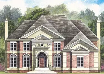 European house plans 24-124 - front exterior, 2,990 sq ft, 4 bed, 3 bath house plans | Monster House Plans