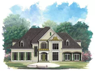 Traditional house plans 24-134 - front exterior, 3,720 sq ft, 4 bed, 4 bath house plans | Monster House Plans