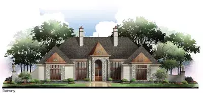 European house plans 24-135 - front exterior, 2,275 sq ft, 3 bed, 3 bath house plans | Monster House Plans