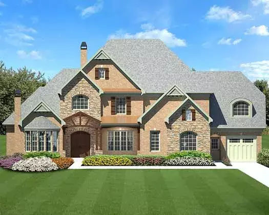 French Country house plans 24-139 - front exterior, 4,222 sq ft, 4 bed, 4 bath house plans | Monster House Plans