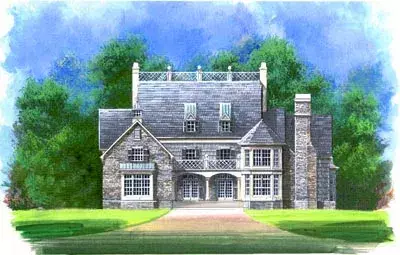European house plans 24-141 - front exterior, 3,276 sq ft, 4 bed, 4 bath house plans | Monster House Plans