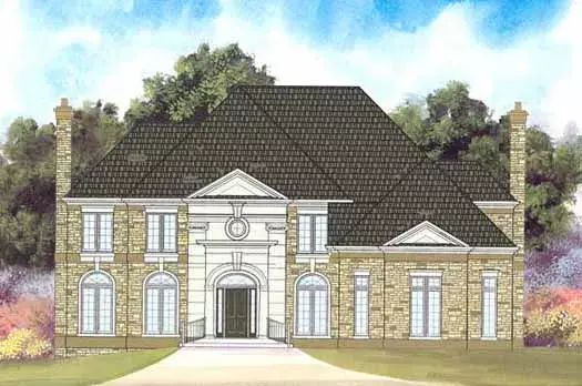 European house plans 24-142 - front exterior, 3,324 sq ft, 4 bed, 4 bath house plans | Monster House Plans