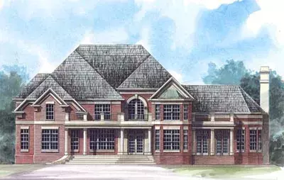 Traditional house plans 24-144 - front exterior, 3,676 sq ft, 4 bed, 3 bath house plans | Monster House Plans