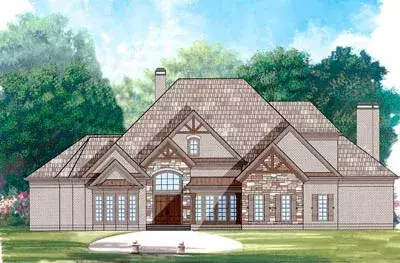 Traditional house plans 24-145 - front exterior, 4,093 sq ft, 3 bed, 3 bath house plans | Monster House Plans
