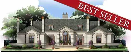 European house plans 24-147 - front exterior, 3,820 sq ft, 3 bed, 3 bath house plans | Monster House Plans