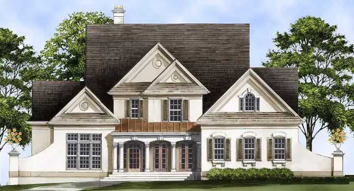 Traditional house plans 24-153 - front exterior, 2,773 sq ft, 4 bed, 2 bath house plans | Monster House Plans