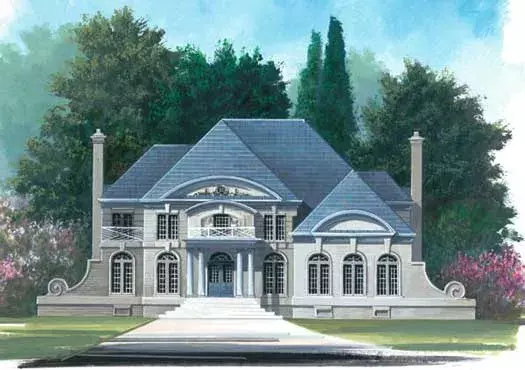 European house plans 24-156 - front exterior, 3,169 sq ft, 4 bed, 3 bath house plans | Monster House Plans