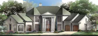 European house plans 24-158 - front exterior, 3,338 sq ft, 4 bed, 3 bath house plans | Monster House Plans