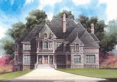European house plans 24-161 - front exterior, 3,698 sq ft, 5 bed, 4 bath house plans | Monster House Plans