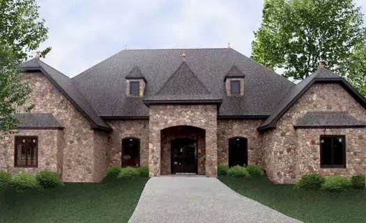 European house plans 24-163 - front exterior, 5,194 sq ft, 3 bed, 3 bath house plans | Monster House Plans