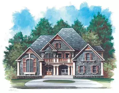 European house plans 24-164 - front exterior, 3,255 sq ft, 4 bed, 3 bath house plans | Monster House Plans