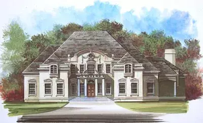 European house plans 24-171 - front exterior, 5,258 sq ft, 4 bed, 4 bath house plans | Monster House Plans