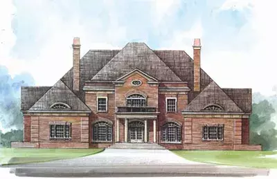 European house plans 24-180 - front exterior, 5,282 sq ft, 4 bed, 4 bath house plans | Monster House Plans