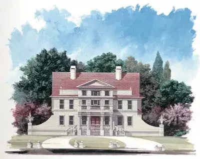 European house plans 24-181 - front exterior, 2,855 sq ft, 4 bed, 3 bath house plans | Monster House Plans