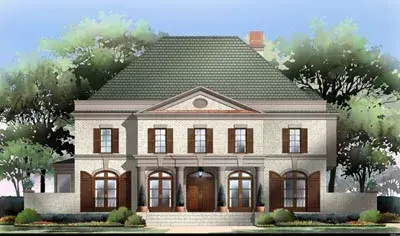 Southern Colonial house plans 24-187 - front exterior, 3,073 sq ft, 5 bed, 4 bath house plans | Monster House Plans
