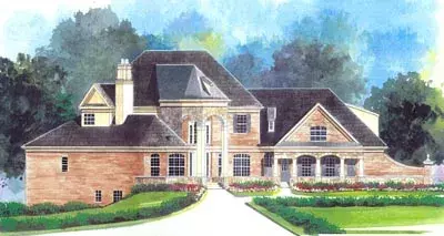 European house plans 24-193 - front exterior, 3,912 sq ft, 4 bed, 4 bath house plans | Monster House Plans