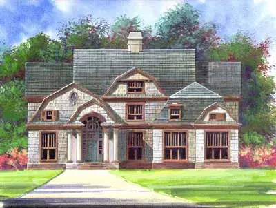 Hampton house plans 24-195 - front exterior, 3,254 sq ft, 4 bed, 4 bath house plans | Monster House Plans