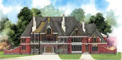 European house plans 24-199 - front exterior, 8,789 sq ft, 5 bed, 5 bath house plans | Monster House Plans