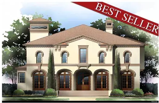Italian house plans 24-203 - front exterior, 3,073 sq ft, 4 bed, 4 bath house plans | Monster House Plans