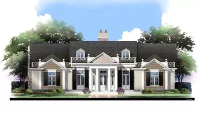 Southern house plans 24-207 - front exterior, 2,540 sq ft, 3 bed, 2 bath house plans | Monster House Plans