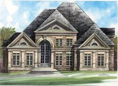 European house plans 24-212 - front exterior, 4,579 sq ft, 4 bed, 3 bath house plans | Monster House Plans
