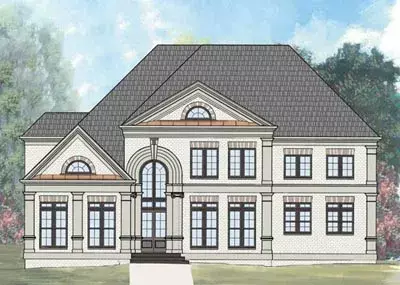 European house plans 24-213 - front exterior, 3,447 sq ft, 4 bed, 3 bath house plans | Monster House Plans