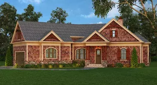 Craftsman house plans 24-221 - front exterior, 2,305 sq ft, 3 bed, 2 bath house plans | Monster House Plans