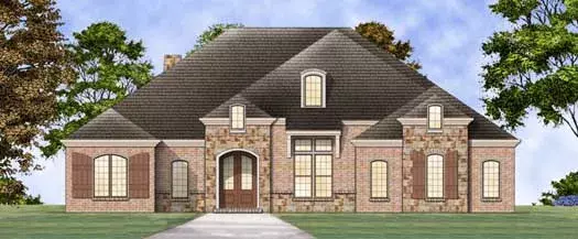 European house plans 24-224 - front exterior, 2,365 sq ft, 3 bed, 2 bath house plans | Monster House Plans