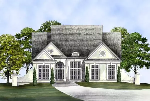 European house plans 24-227 - front exterior, 2,385 sq ft, 3 bed, 3 bath house plans | Monster House Plans