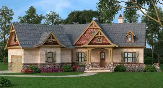 European house plans 24-228 - front exterior, 2,430 sq ft, 3 bed, 2 bath house plans | Monster House Plans