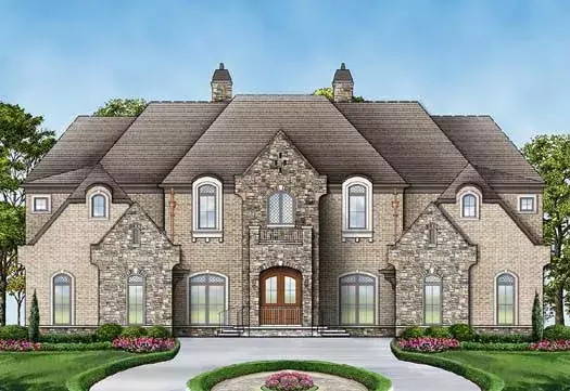 European house plans 24-230 - front exterior, 6,092 sq ft, 6 bed, 6 bath house plans | Monster House Plans