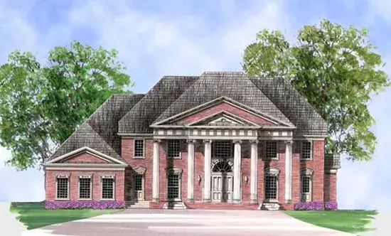 European house plans 24-236 - front exterior, 5,083 sq ft, 5 bed, 5 bath house plans | Monster House Plans
