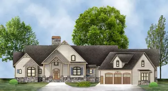 Country house plans 24-239 - front exterior, 2,878 sq ft, 3 bed, 2 bath house plans | Monster House Plans